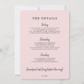 Tropisch Blush Flamingo Bachelorette Weekend Kaart (Achterkant)