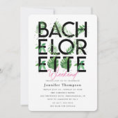 Tropisch Blush Flamingo Bachelorette Weekend Kaart (Voorkant)