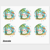 Tropisch Boek - Kawaii Hawaiian Ghost Vacation Ronde Sticker (Vel)