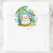 Tropisch Boek - Kawaii Hawaiian Ghost Vacation Ronde Sticker (Tas)