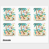 Tropisch Boek - Kawaii Hawaiian Ghost Vacation Vierkante Sticker (Vel)