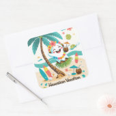 Tropisch Boek - Kawaii Hawaiian Ghost Vacation Vierkante Sticker (Envelop)