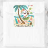 Tropisch Boek - Kawaii Hawaiian Ghost Vacation Vierkante Sticker (Tas)