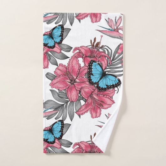 Tropisch boeket bad handdoek (Handdoek)