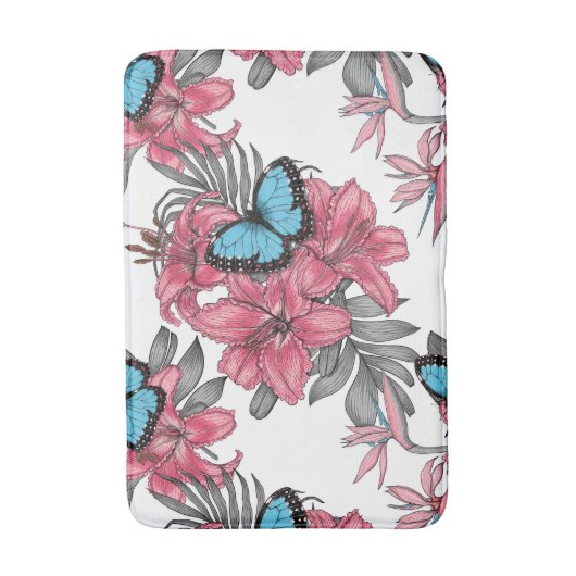 Tropisch boeket badmat (Voorkant Verticaal)