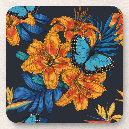 Tropisch boeket bier onderzetter (Voorkant)