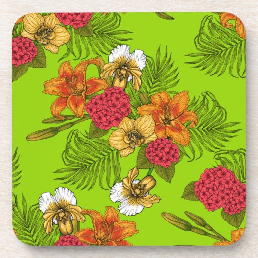 Tropisch boeket bier onderzetter (Voorkant)