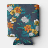 Tropisch boeket blauw blikjeskoeler (Achterkant)