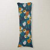 Tropisch boeket blauw lichaamskussen (Voorkant Verticaal)