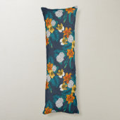 Tropisch boeket blauw lichaamskussen (Achterkant (Verticaal))