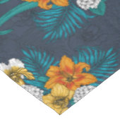 Tropisch boeket blauw tafelkleed (Gekanteld)