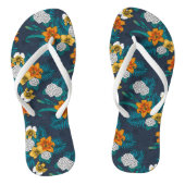 Tropisch boeket blauw teenslippers (Voetbed)