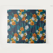 Tropisch boeket blauw wandkleed (Voorkant (horizontaal))