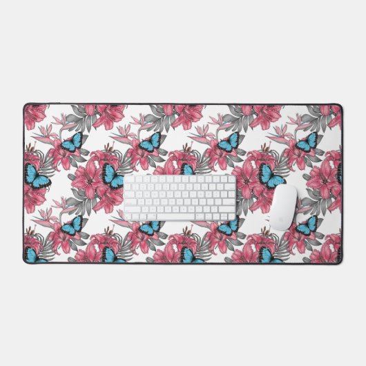 Tropisch boeket bureaumat (Keyboard & Muis)