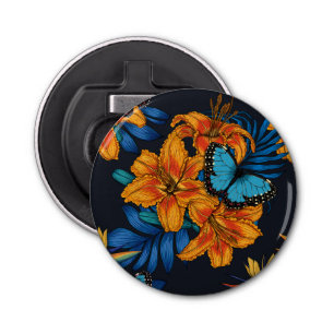 Tropisch boeket button flesopener