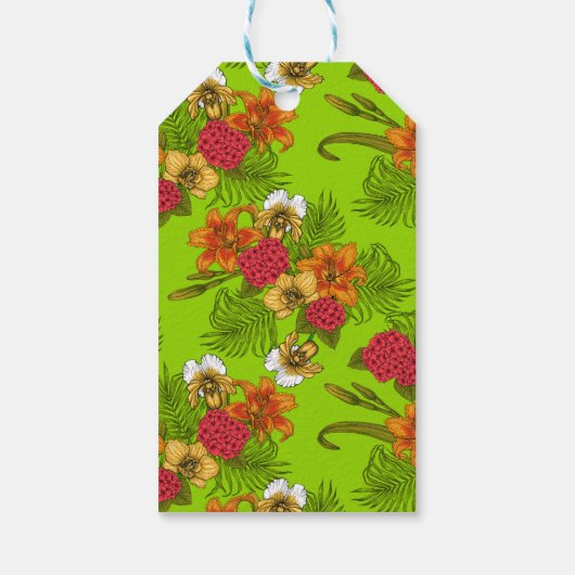 Tropisch boeket cadeaulabel (Achterkant)