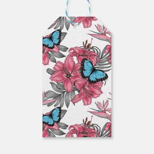 Tropisch boeket cadeaulabel (Achterkant)