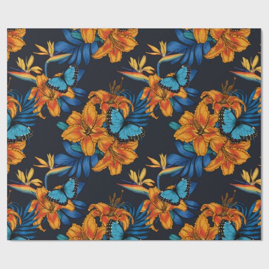 Tropisch boeket cadeaupapier (Vlak)