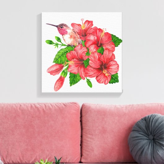 Tropisch boeket canvas afdruk (Insitu (Woonkamer))