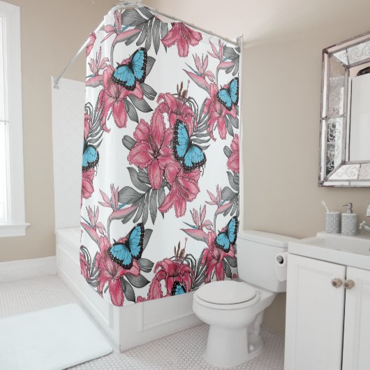 Tropisch boeket douchegordijn (In situ)