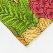 Tropisch boeket fleece deken (Hoek)