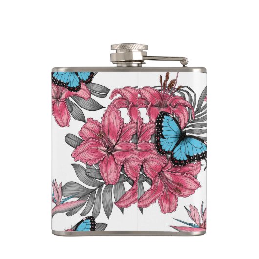 Tropisch boeket heupfles (Achterkant)