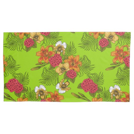 Tropisch boeket kussensloop (Voorkant-Links)