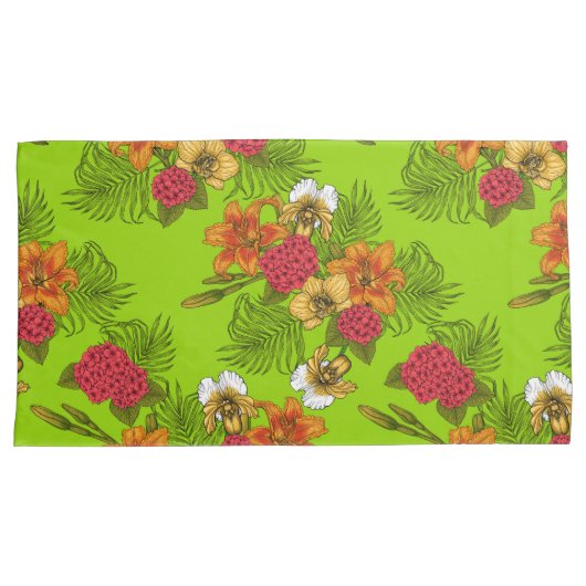 Tropisch boeket kussensloop (Voorkant-Rechts)