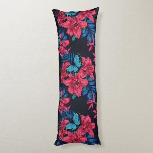 Tropisch boeket lichaamskussen (Achterkant (Verticaal))