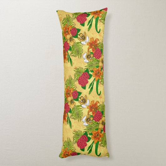 Tropisch boeket lichaamskussen (Achterkant (Verticaal))