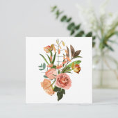 Tropisch boeket met oranje bloemetjes kaart (Staand voorkant)