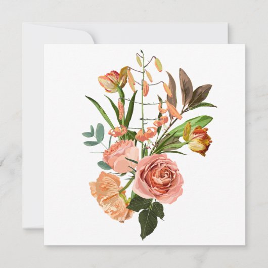 Tropisch boeket met oranje bloemetjes kaart (Voorkant)