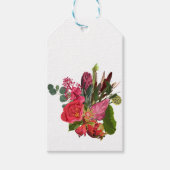 Tropisch boeket met rode bloemen. cadeaulabel (Voorkant)