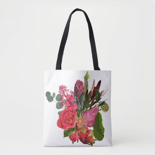 Tropisch boeket met rode bloemen. tote bag (Voorkant)