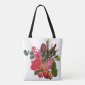 Tropisch boeket met rode bloemen. tote bag (Achterkant)