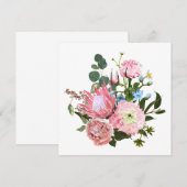 Tropisch boeket met roze bloemen. kaart (Voorkant / Achterkant)