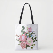 Tropisch boeket met roze bloemen. tote bag (Voorkant)