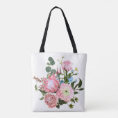 Tropisch boeket met roze bloemen. tote bag (Achterkant)