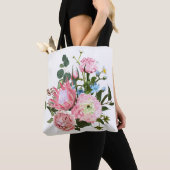 Tropisch boeket met roze bloemen. tote bag (Dichtbij)