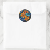 Tropisch boeket ronde sticker (Tas)