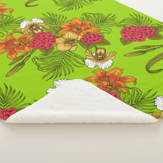 Tropisch boeket sherpa deken (3/4)