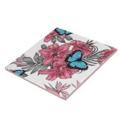 Tropisch boeket tegeltje (Zijkant)