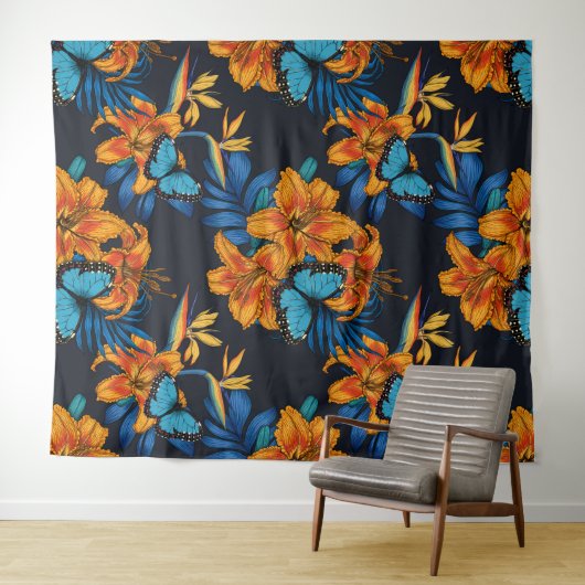 Tropisch boeket wandkleed (In Situ (horizontaal))