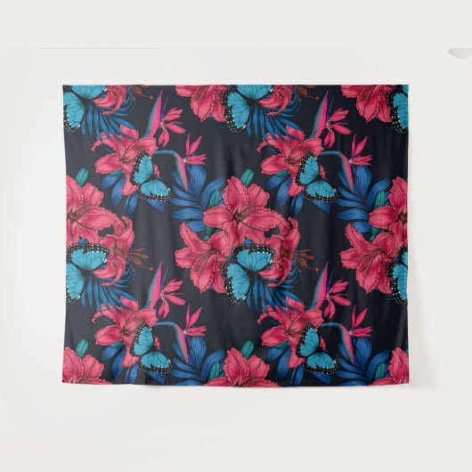 Tropisch boeket wandkleed (Voorkant (horizontaal))