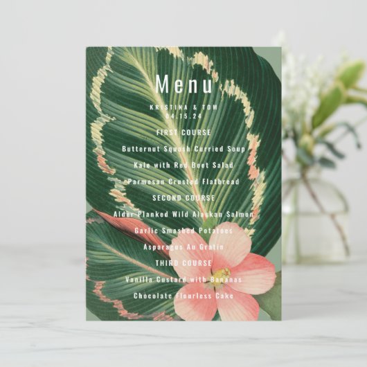 Tropisch boeketmenu menu (Staand voorkant)