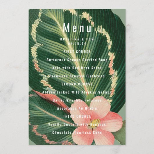 Tropisch boeketmenu menu (Voorkant)