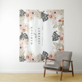 Tropisch Bohemian Dried Palm Foto Achtergrond Wandkleed (In situ)