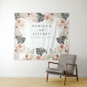 Tropisch Bohemian Dried Palm Foto Achtergrond Wandkleed (In Situ (horizontaal))