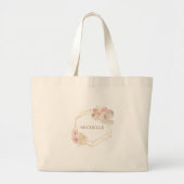 Tropisch bohemisch foliepastelmonogram grote tote bag (Voorkant)