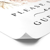 Tropisch Bohemisch Gedroogd Palms Gastboekje Poster (Hoek)